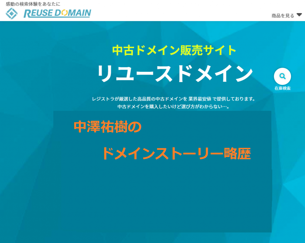 中澤祐樹のドメインストーリー略歴 - 中澤祐樹ブログ