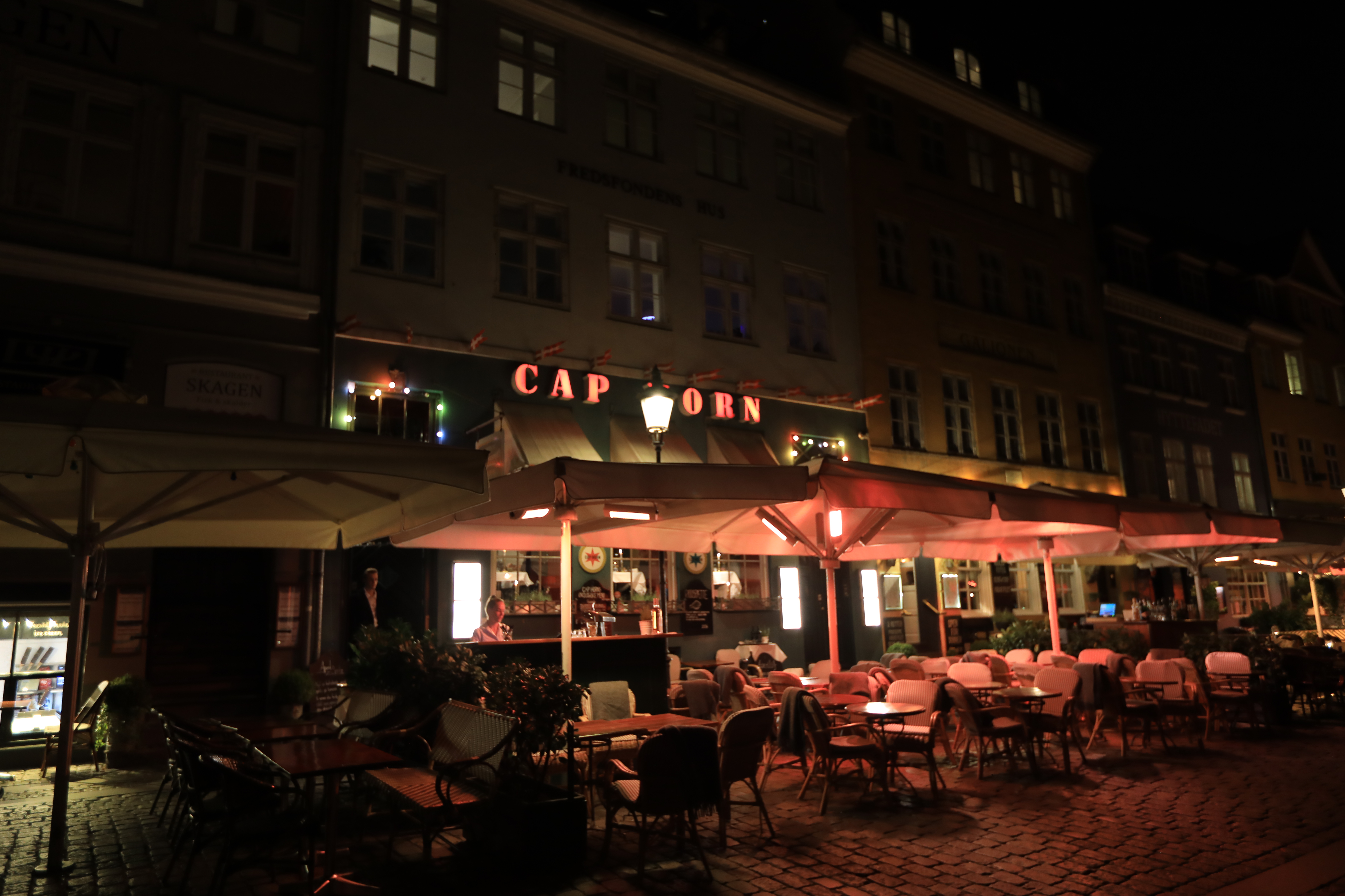 コペンハーゲンの川沿いの大通り、メインストリート１２、入店した飲食店「CAP HORN」（デンマーク伝統料理店）