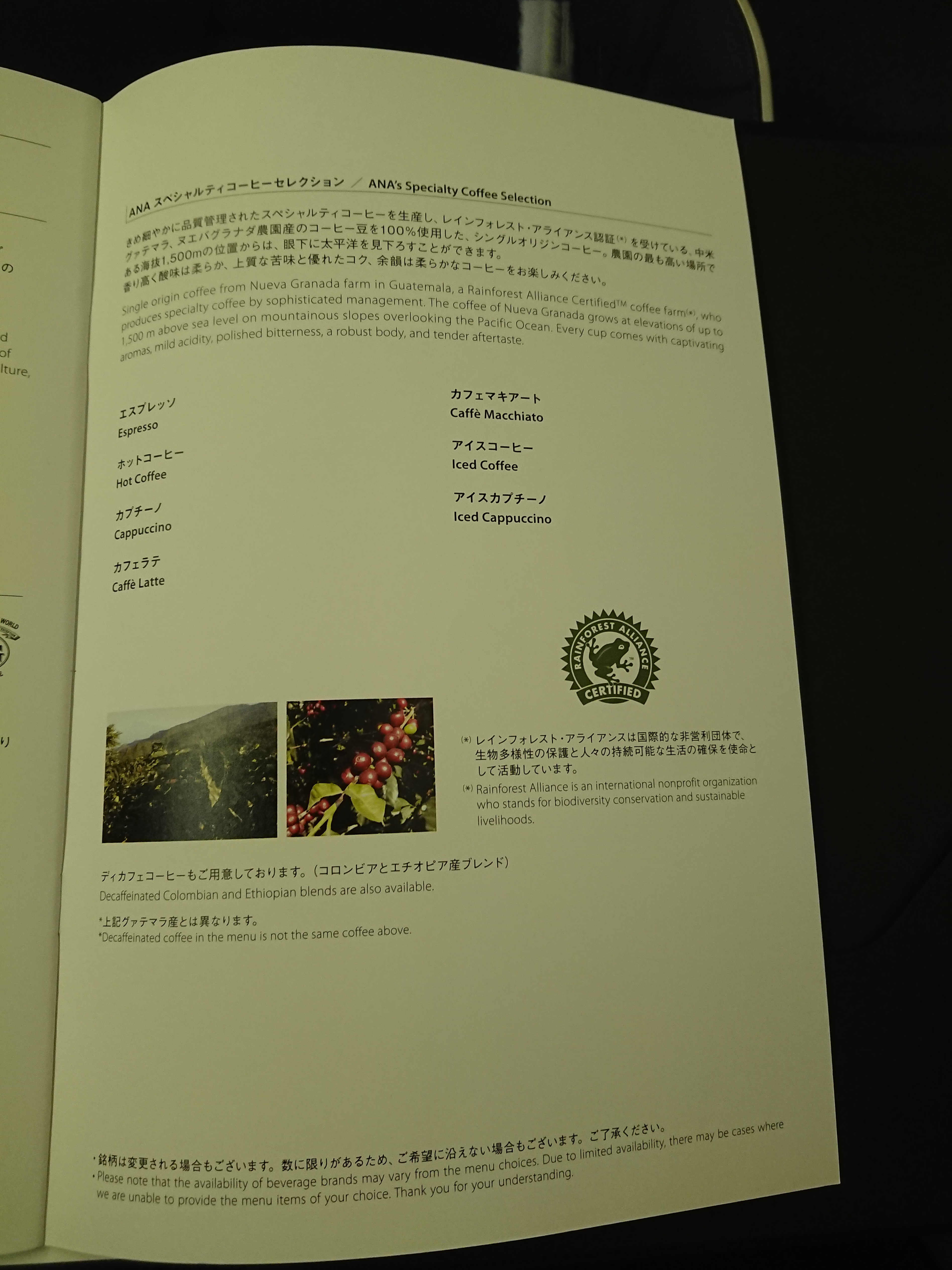 飲み物のメニュー１７