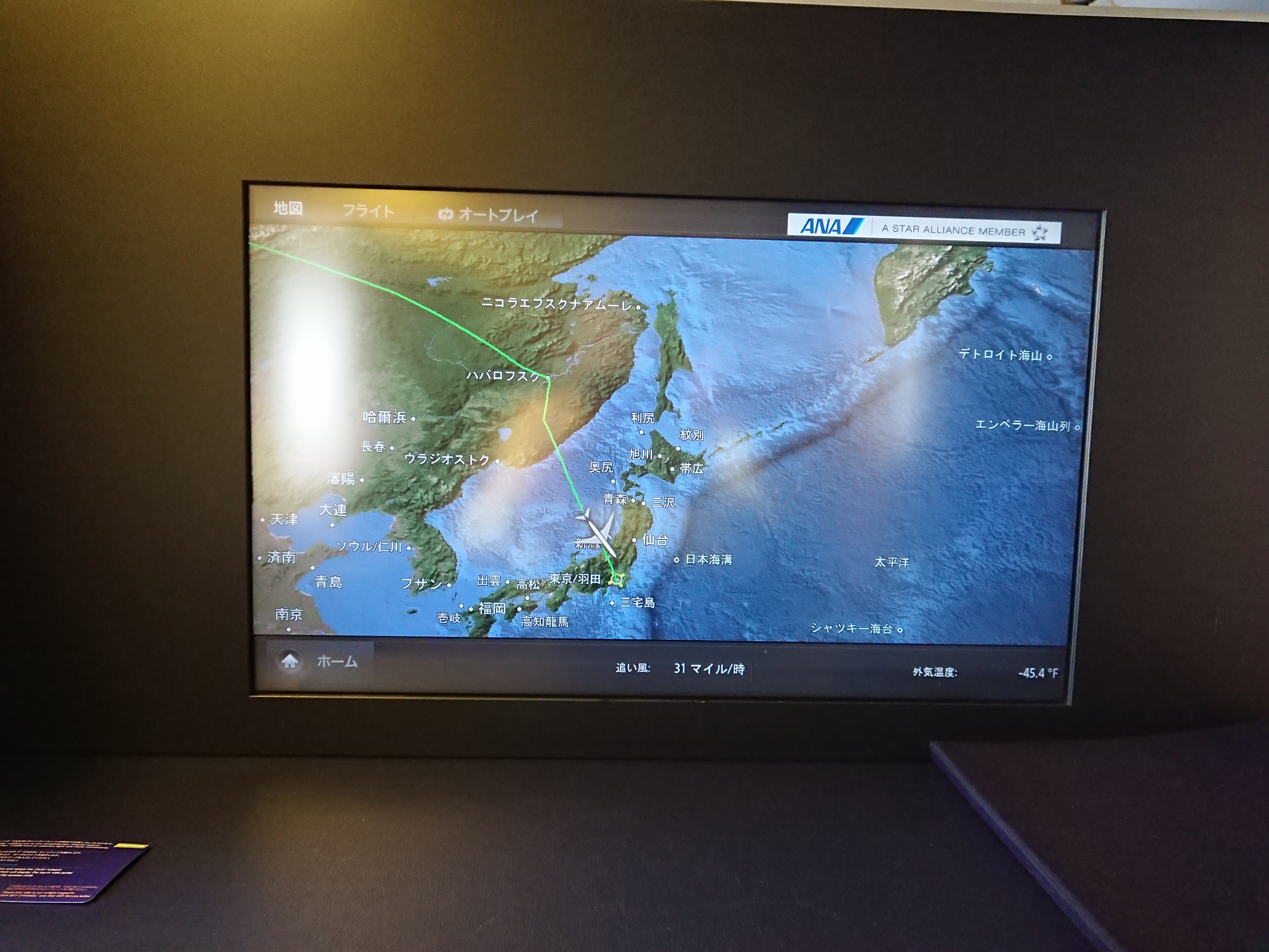 フライトマップ、新潟上空