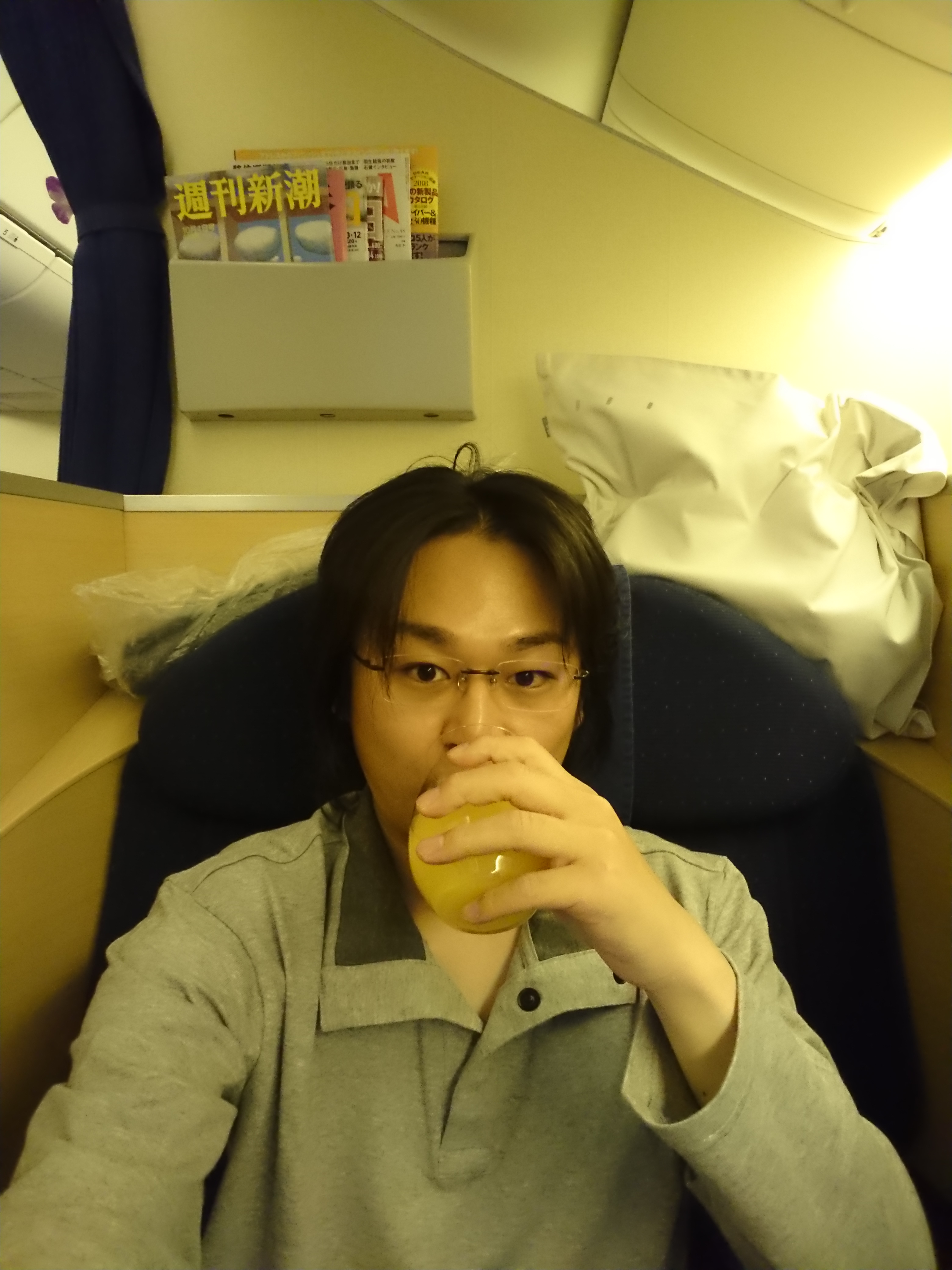 自撮りwithオレンジジュース