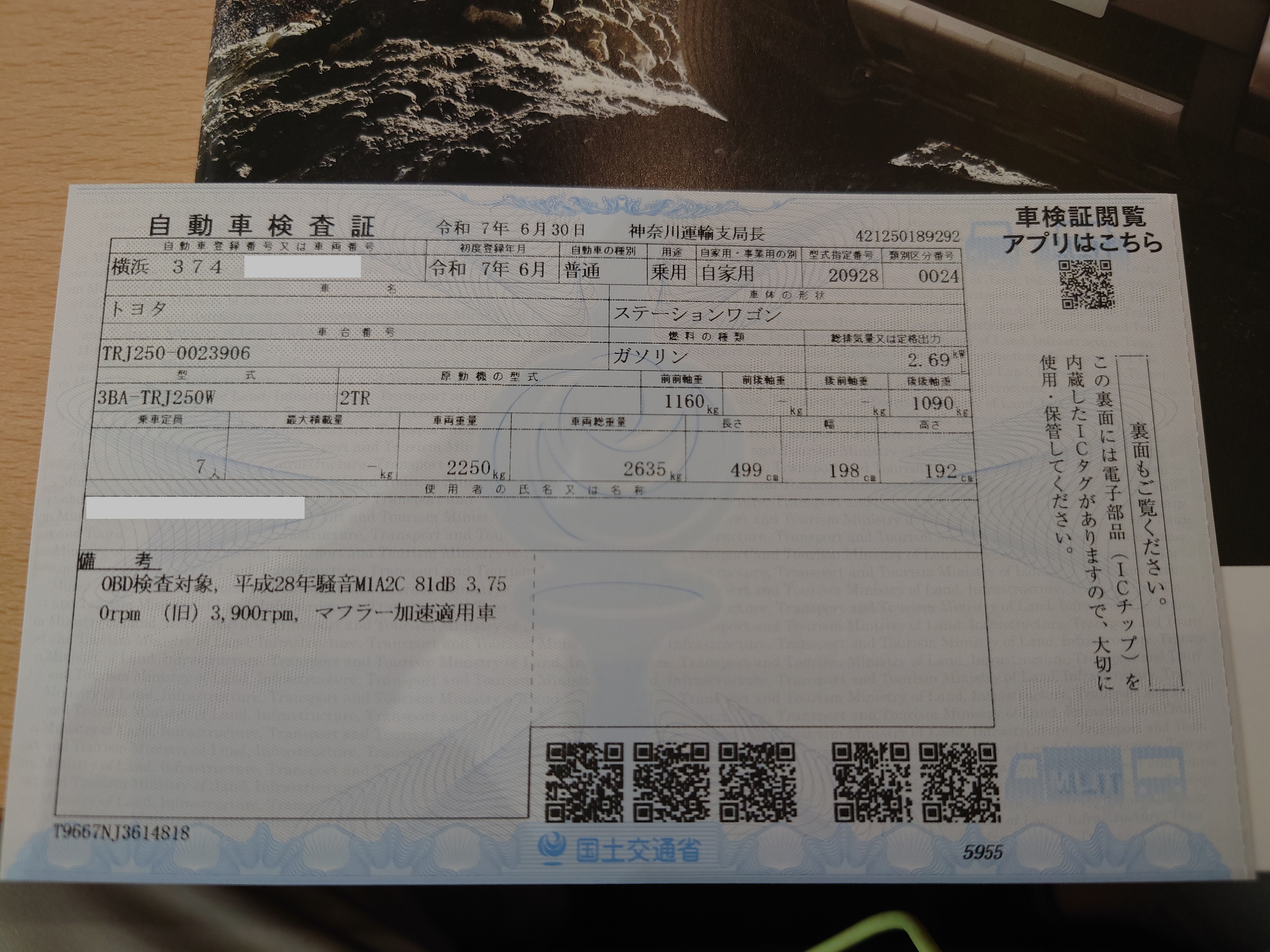車検証