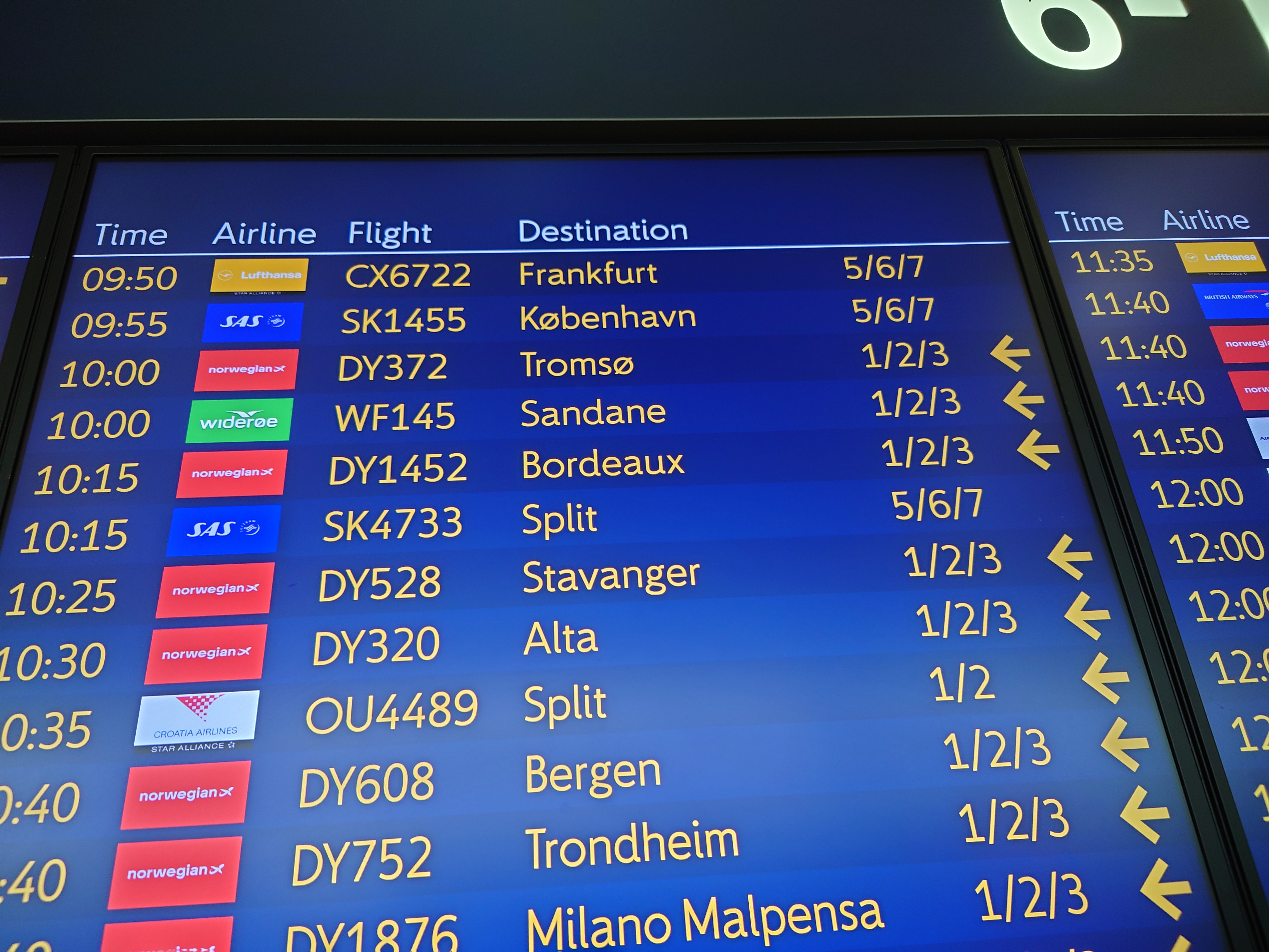 ノルウェー各地に飛行機が飛んでいる