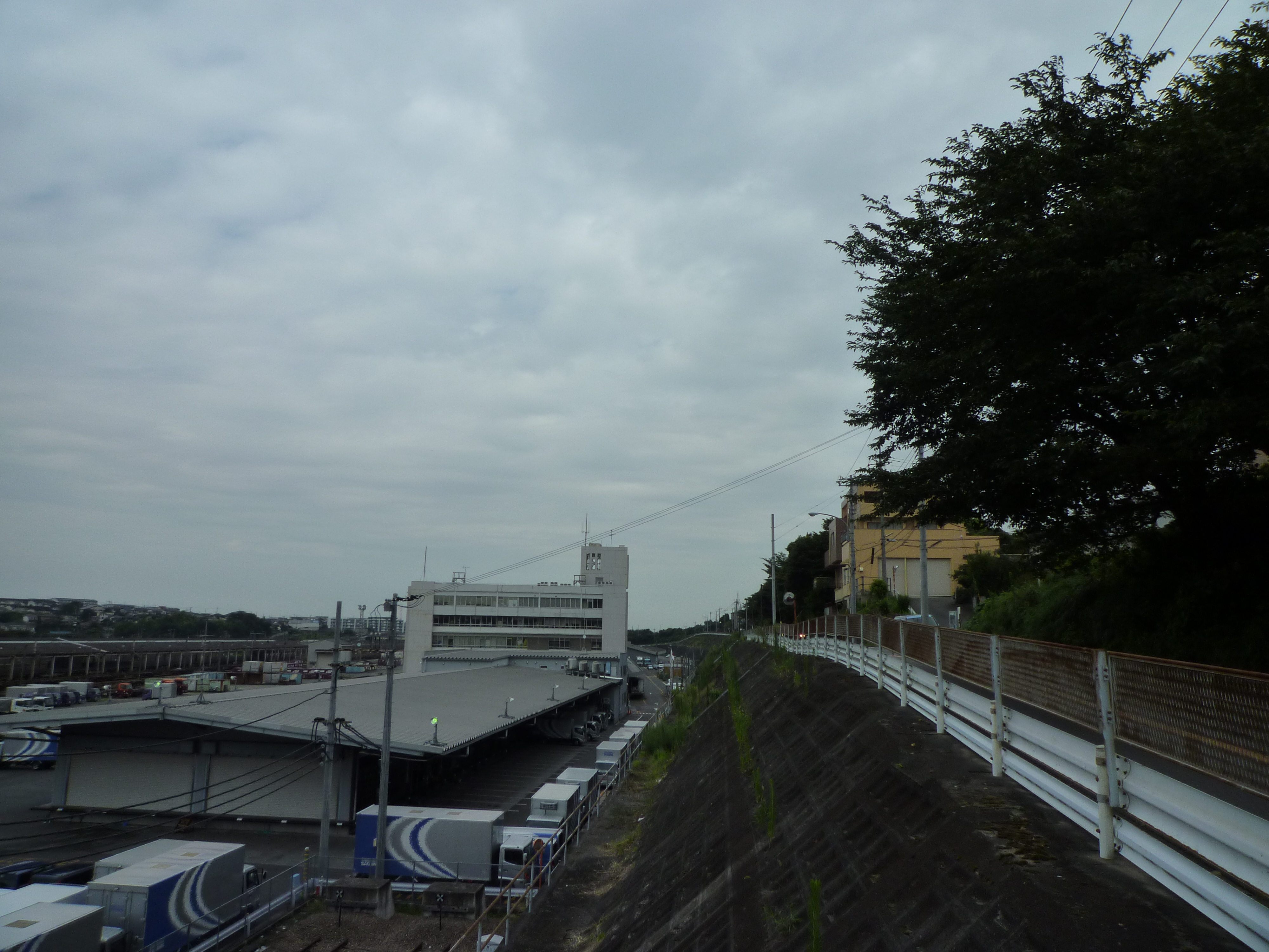貨物ターミナル駅部分の法面