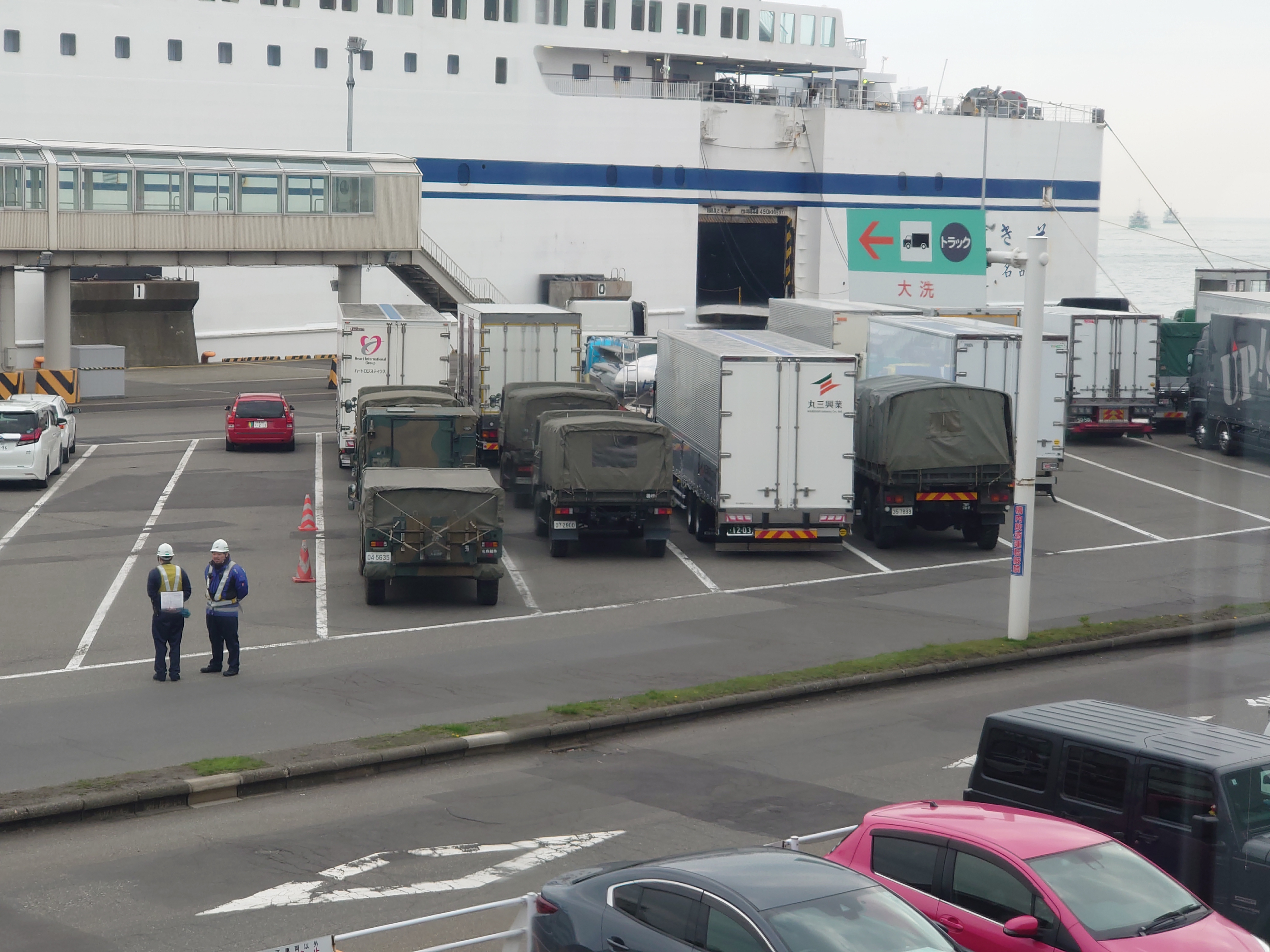 苫小牧港の車両待機スペース（拡大）