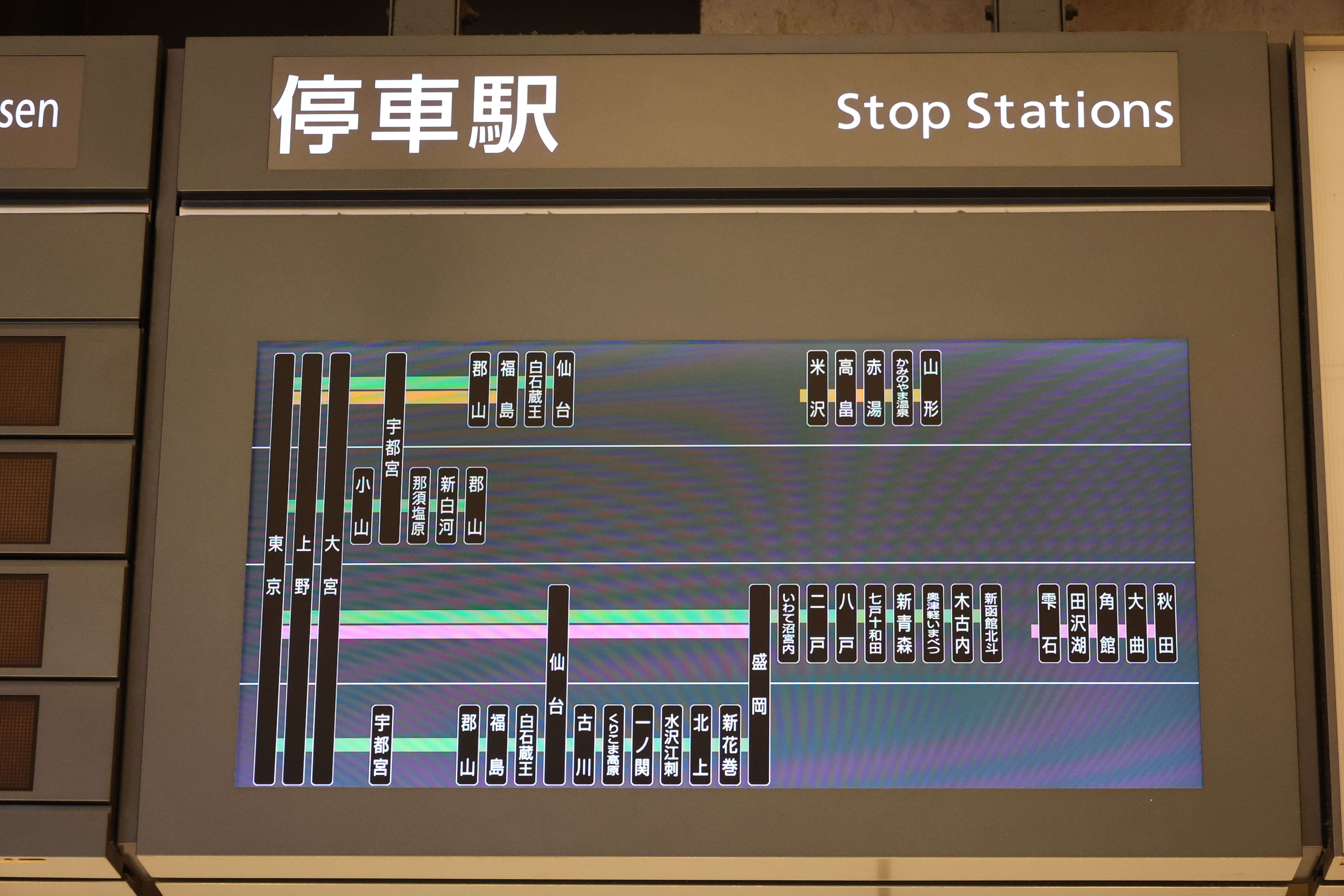 東北新幹線の停車駅