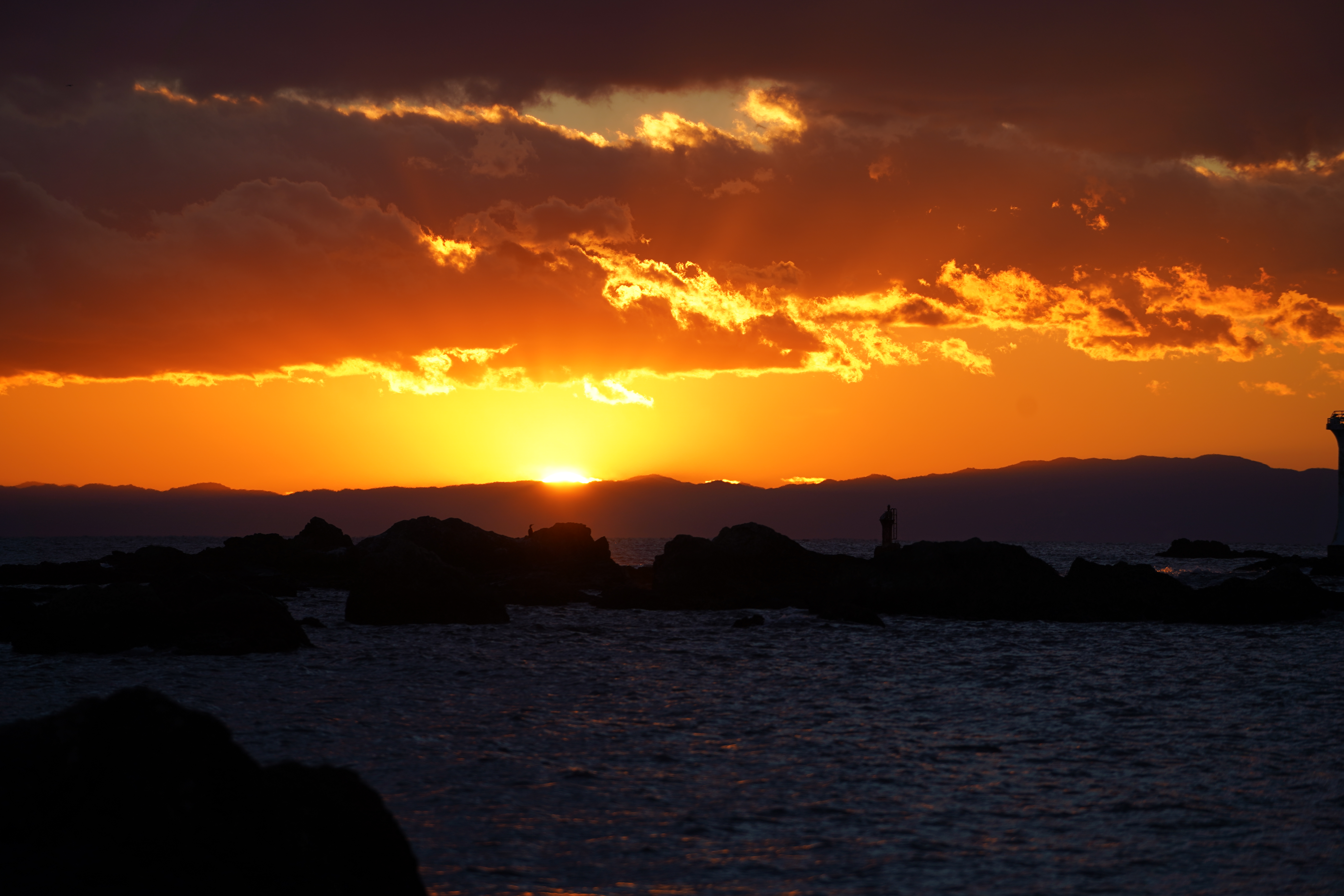 葉山森戸海岸の夕日