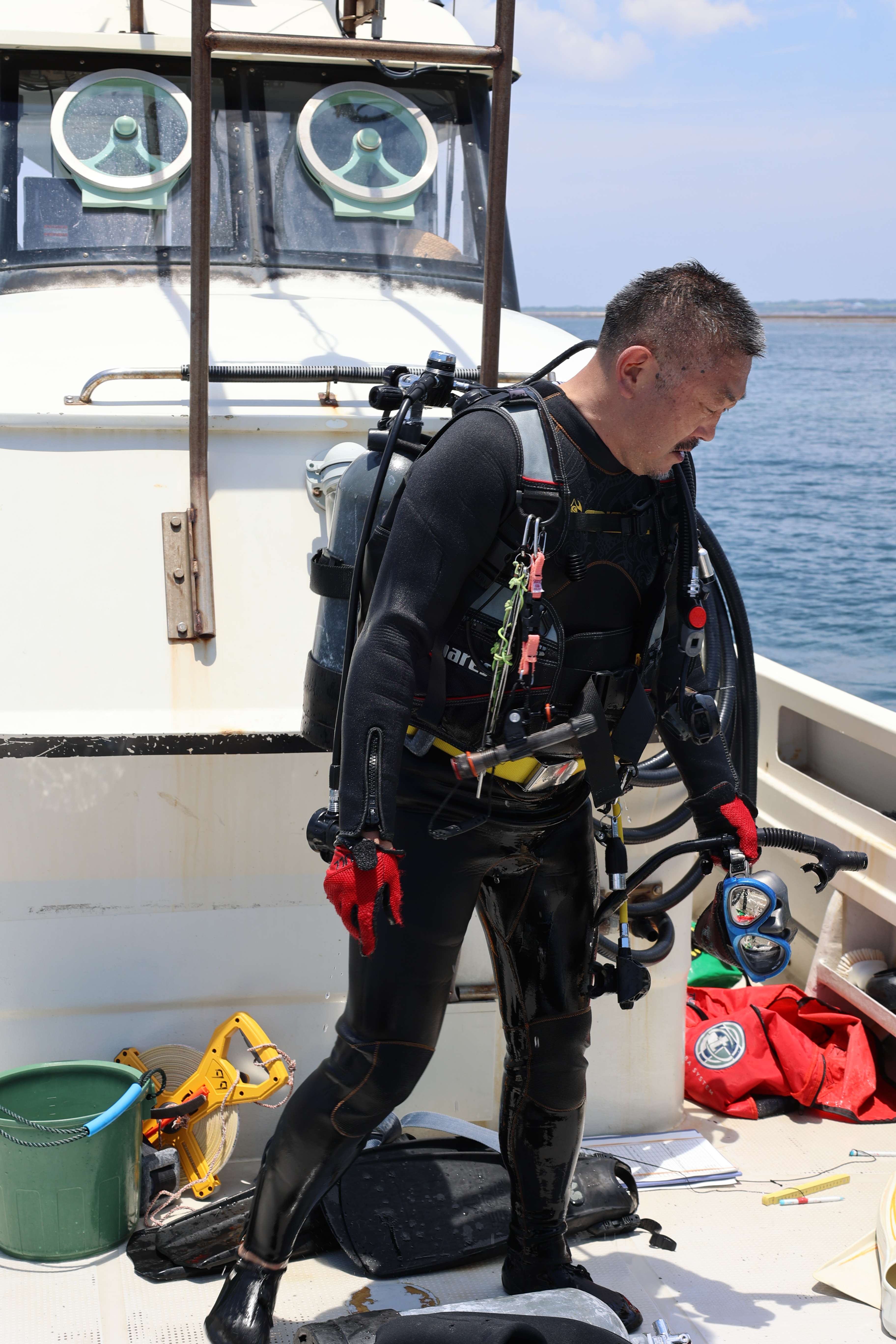 海中から戻った上原さん