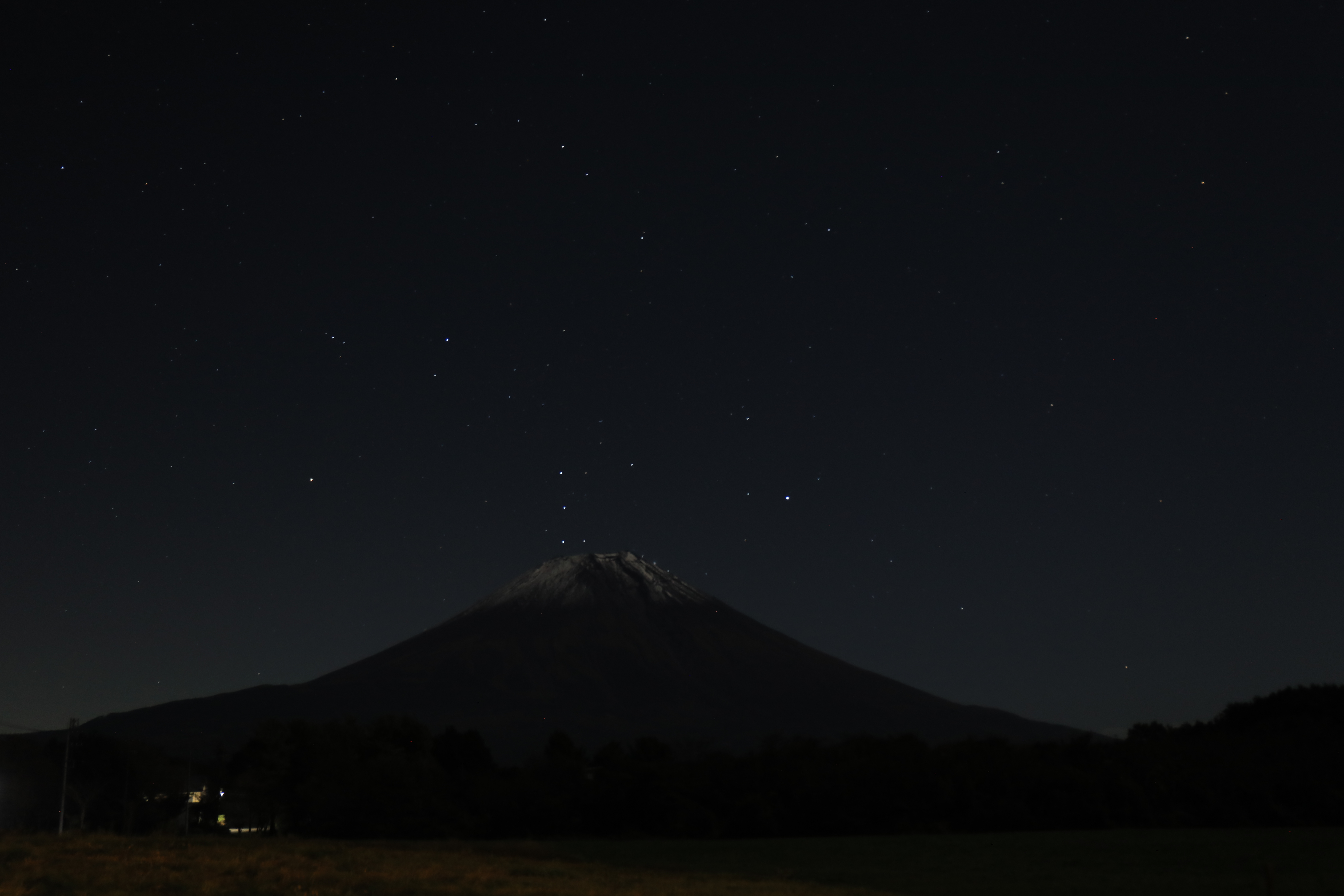 富士山とオリオン座