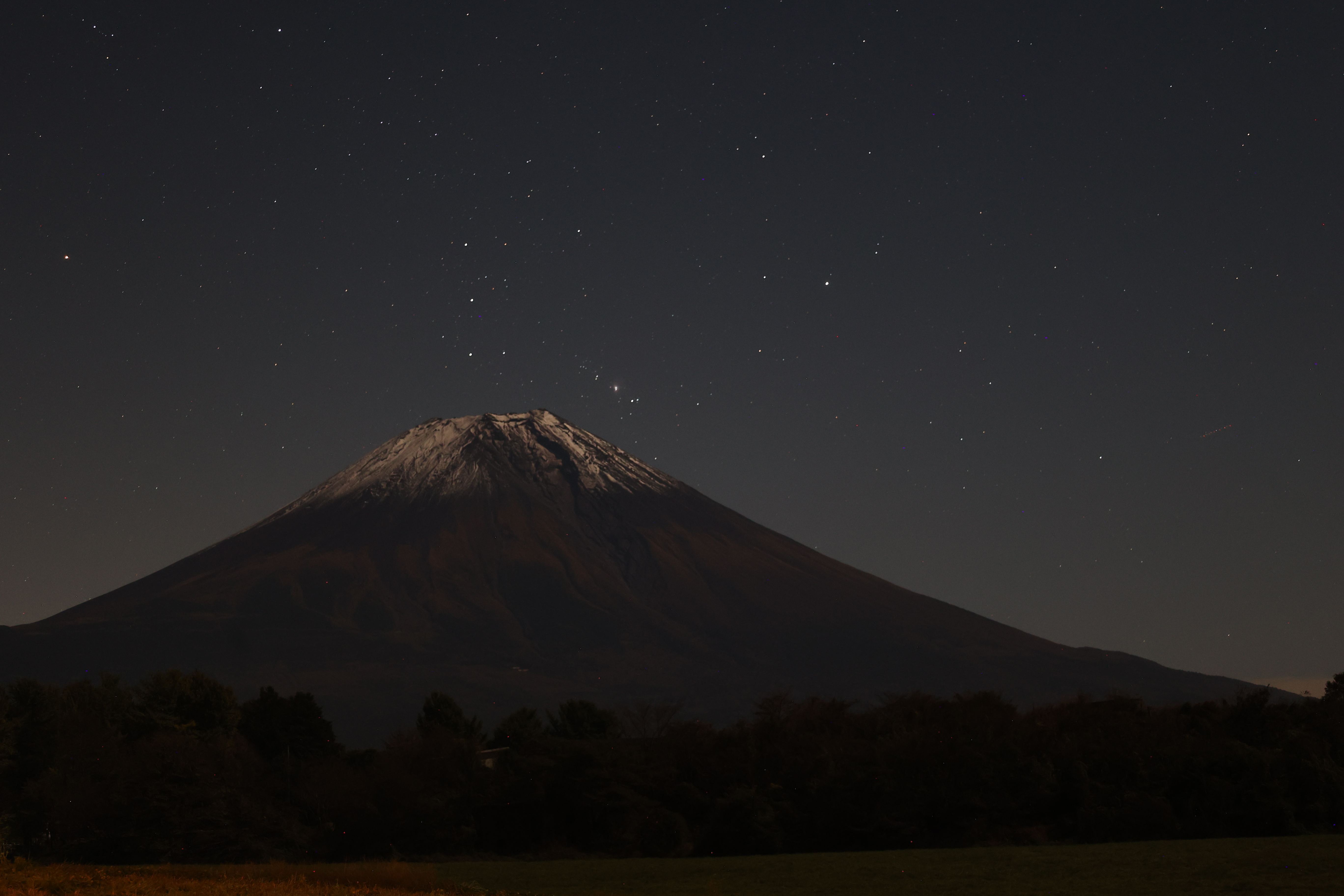 富士山とオリオン座