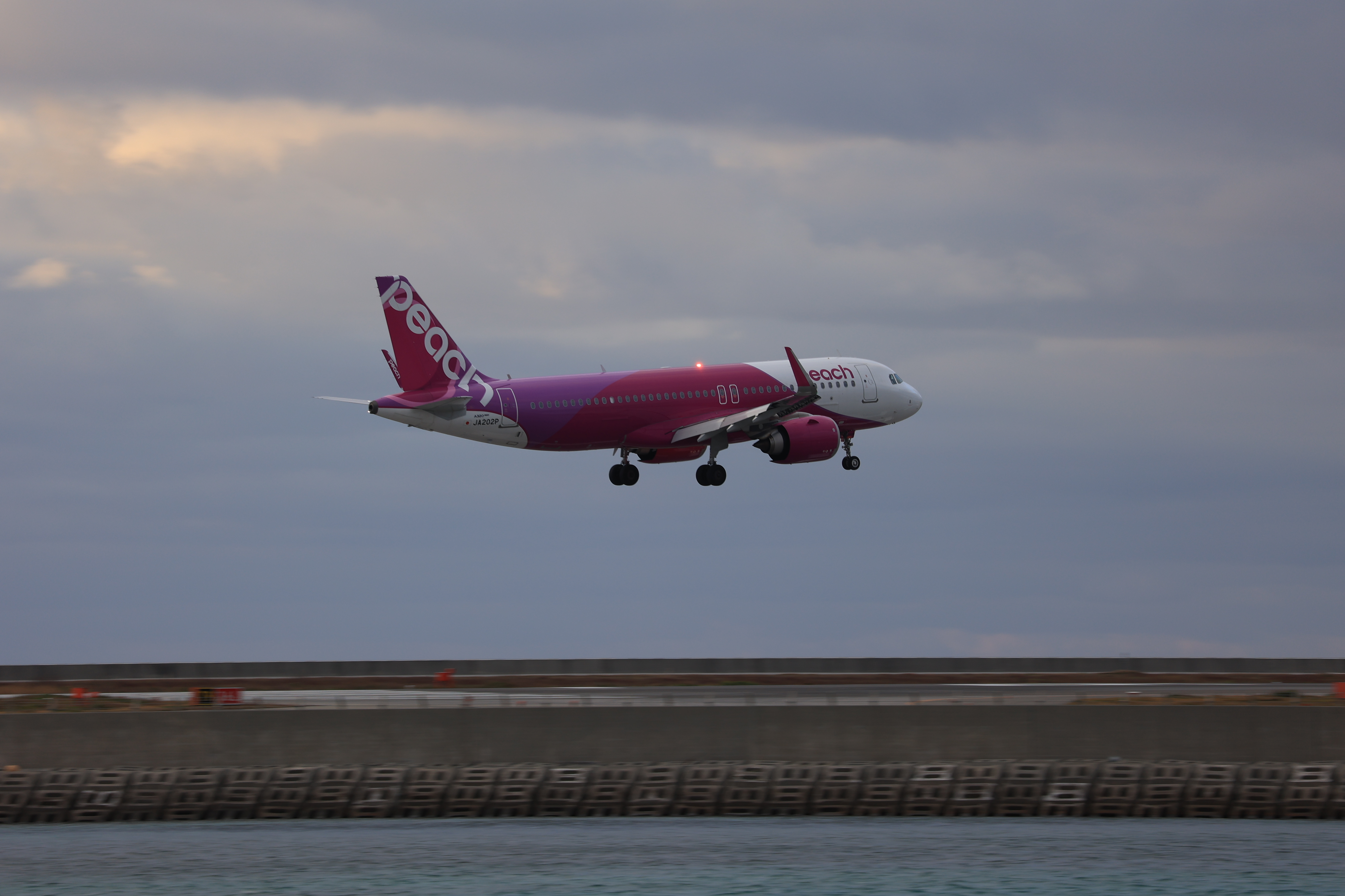 Peachの飛行機が着陸する１