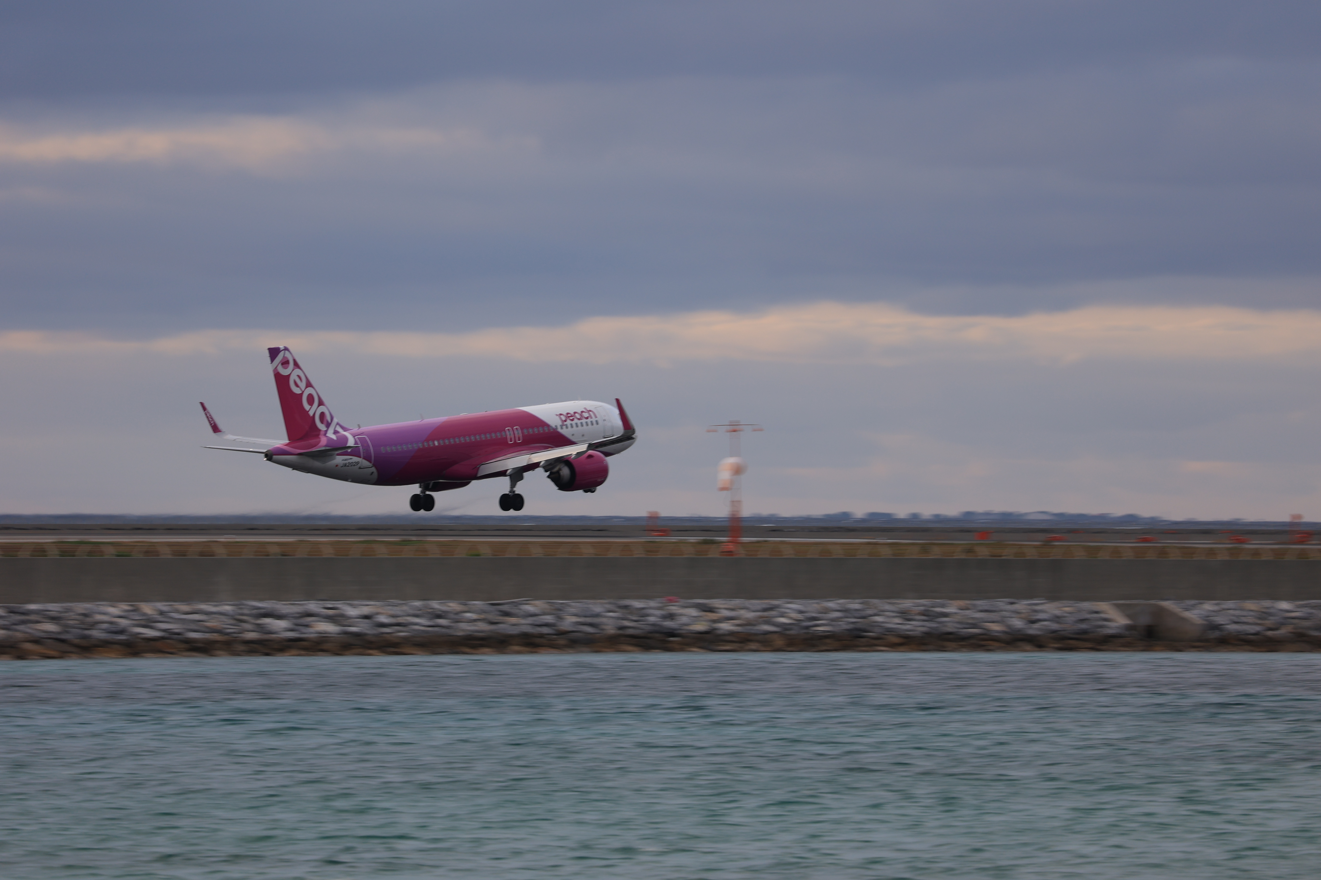 Peachの飛行機が着陸する２