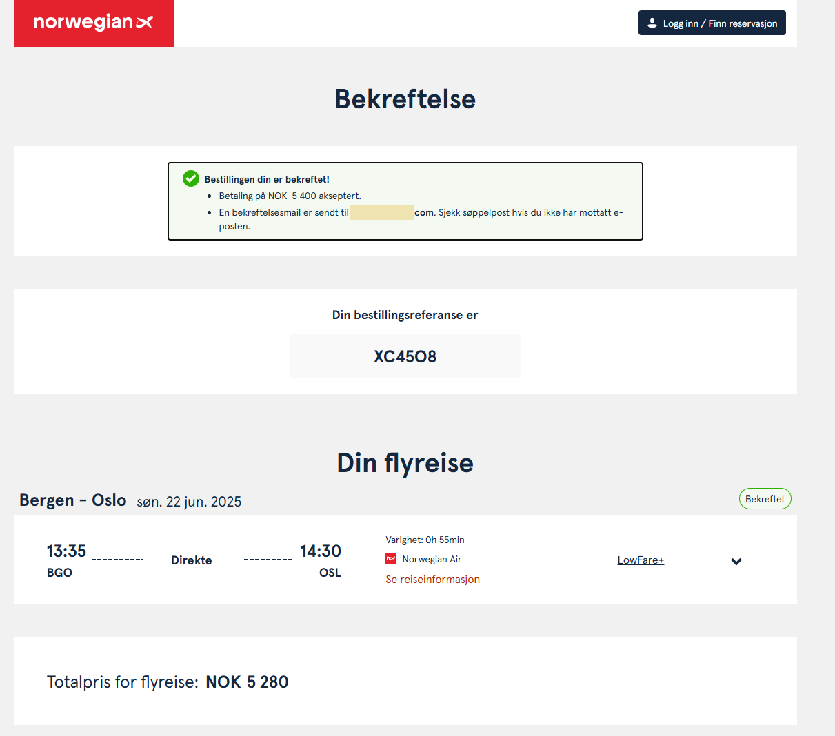ノルウェー国際航空で予約する８