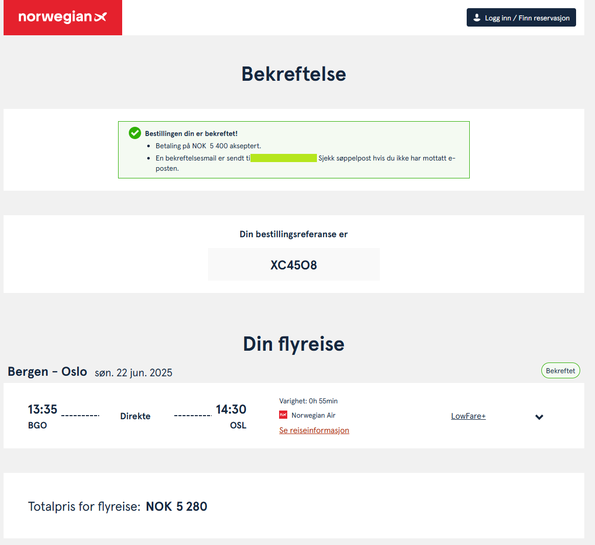 ノルウェー国際航空で予約する１１