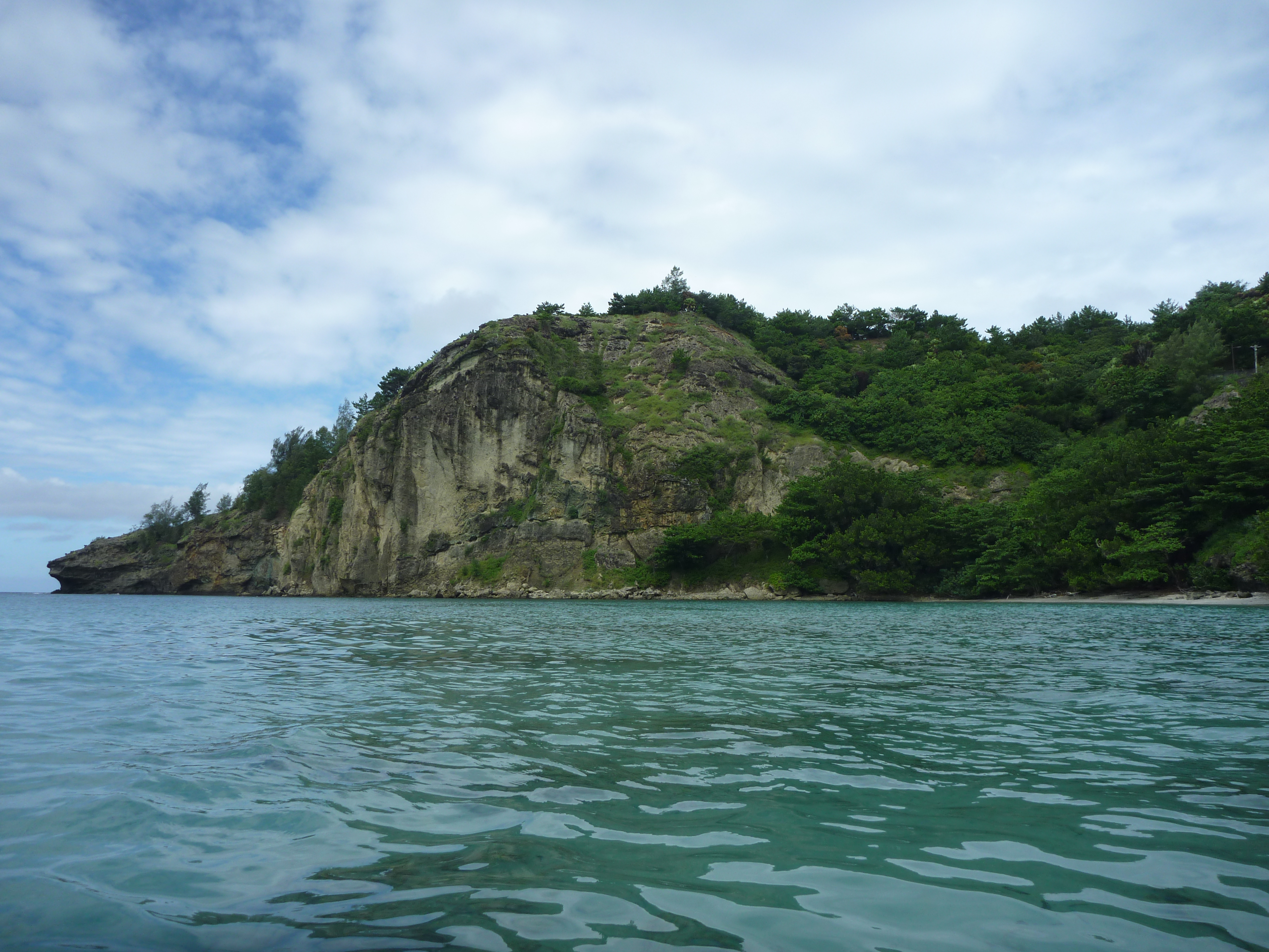 ここまで泳ぎ、引き返す