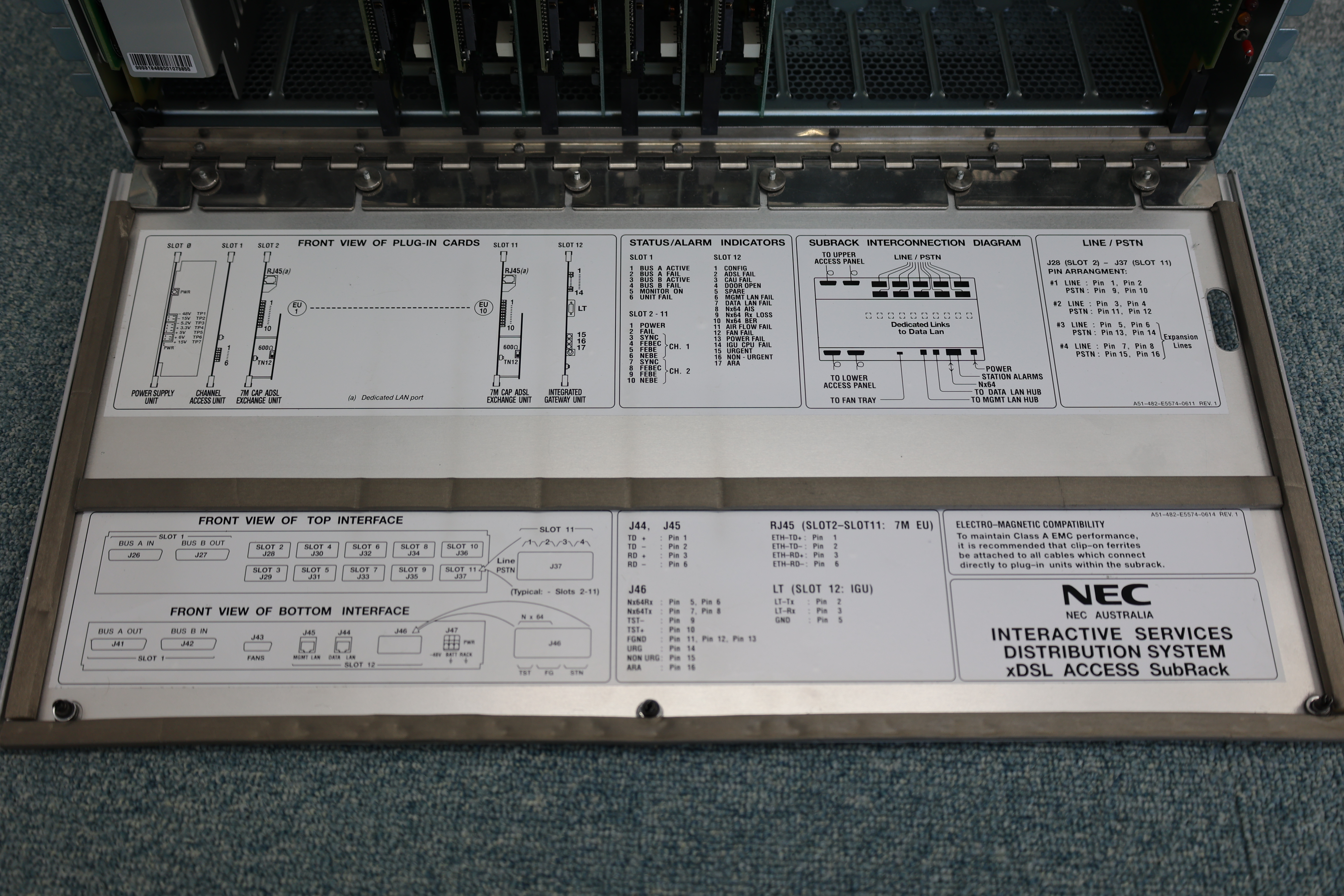NEC製のADSLモデム（局舎側、接続図）
