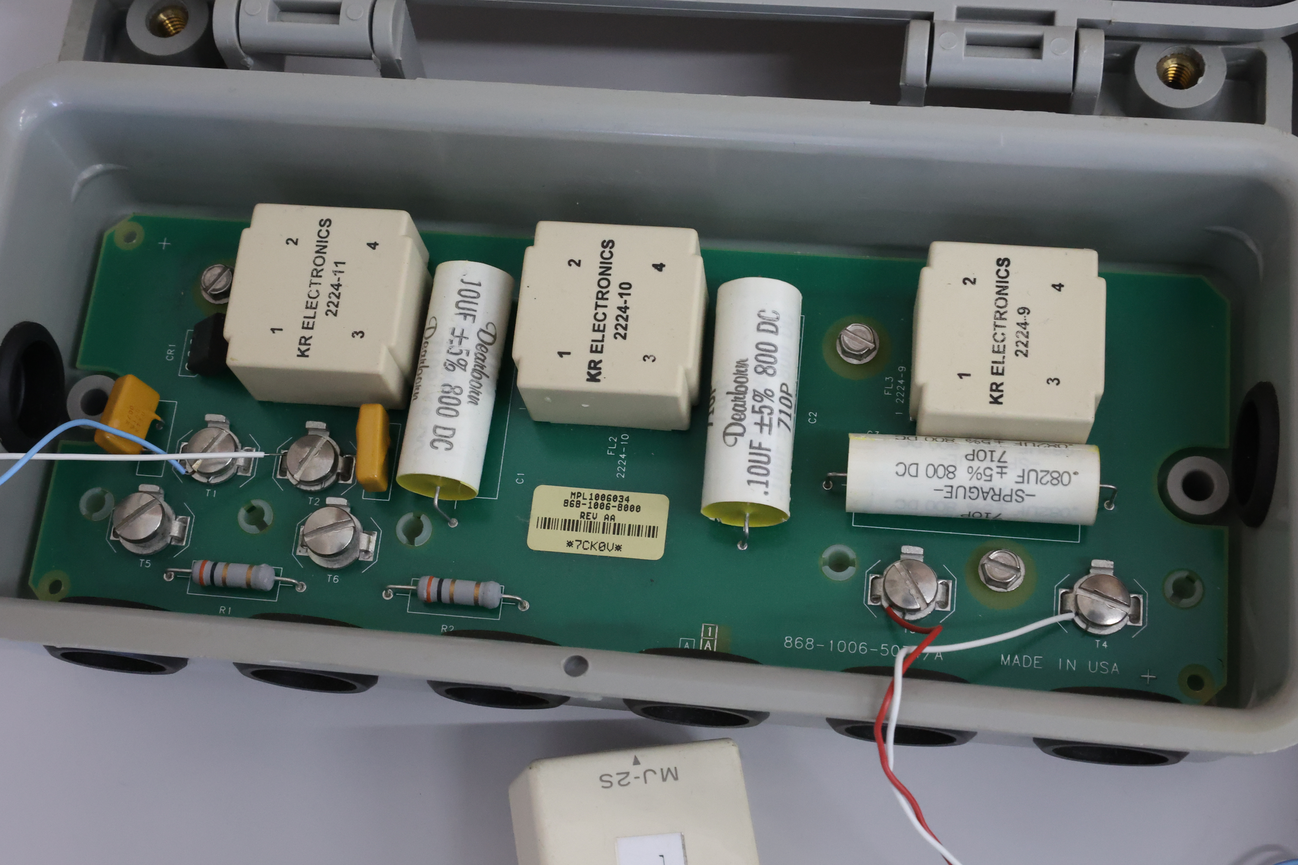 ADSL実験時のスプリッター基板（拡大）