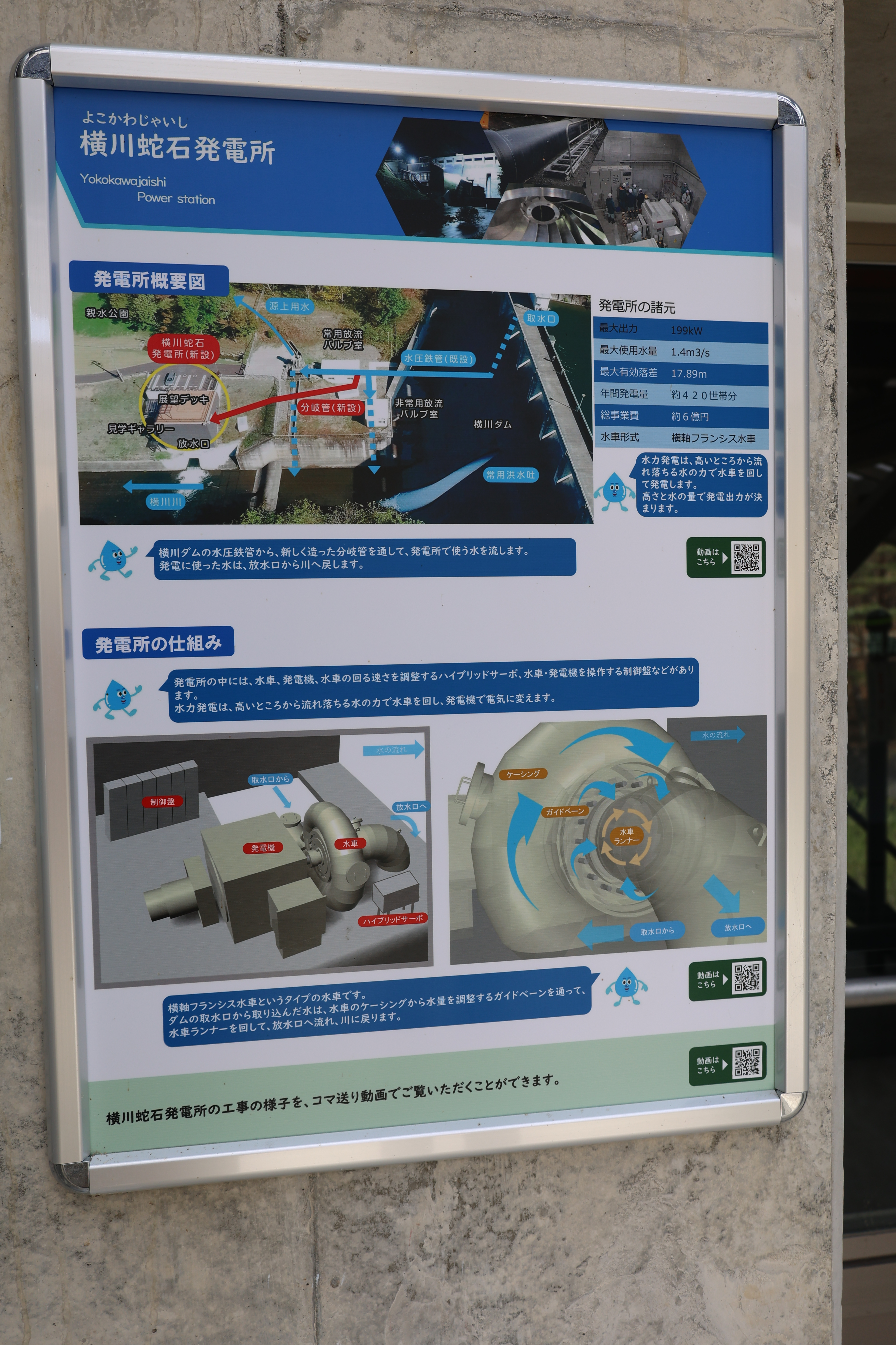 横川蛇石発電所の看板１