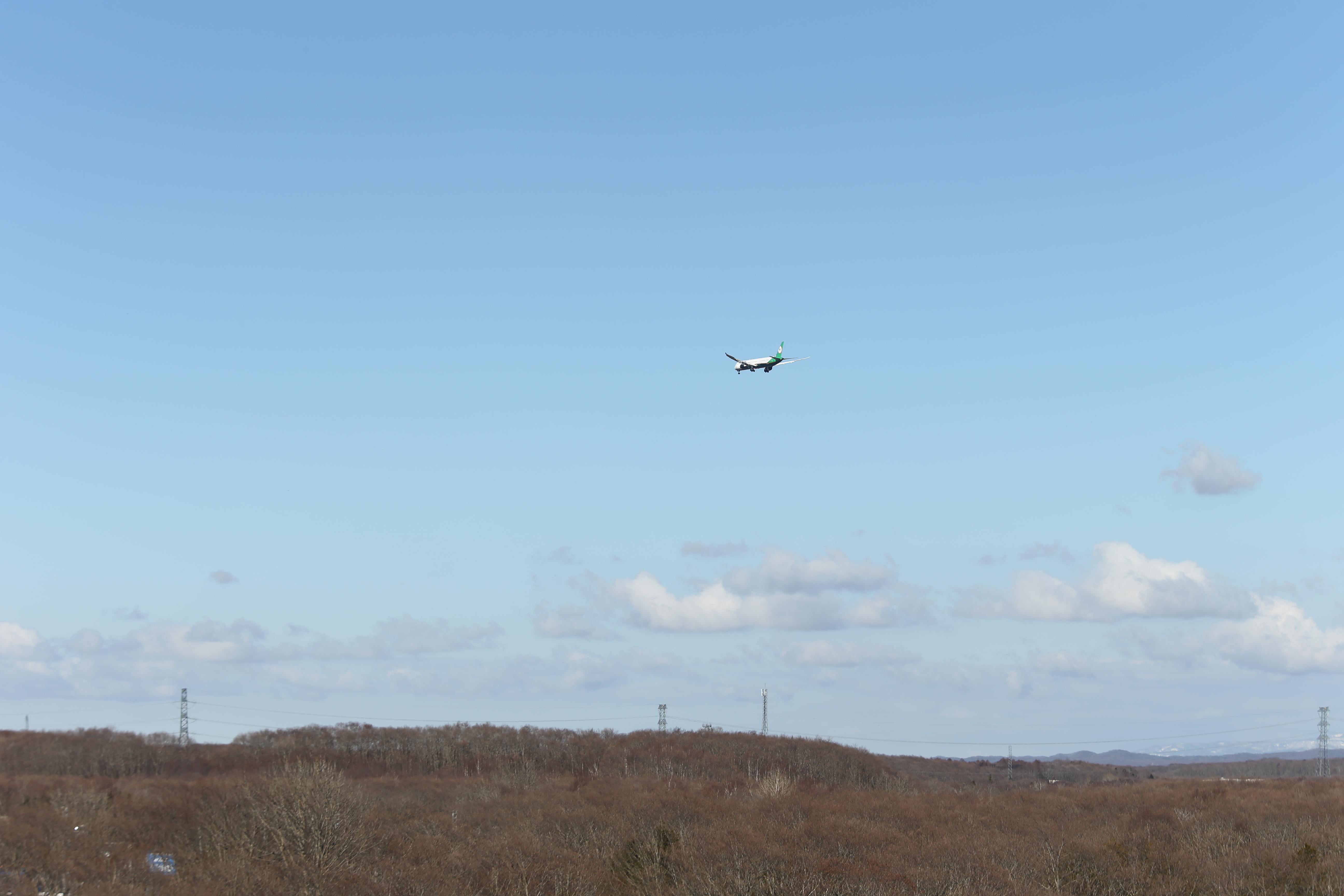 エバー航空着陸に向かう