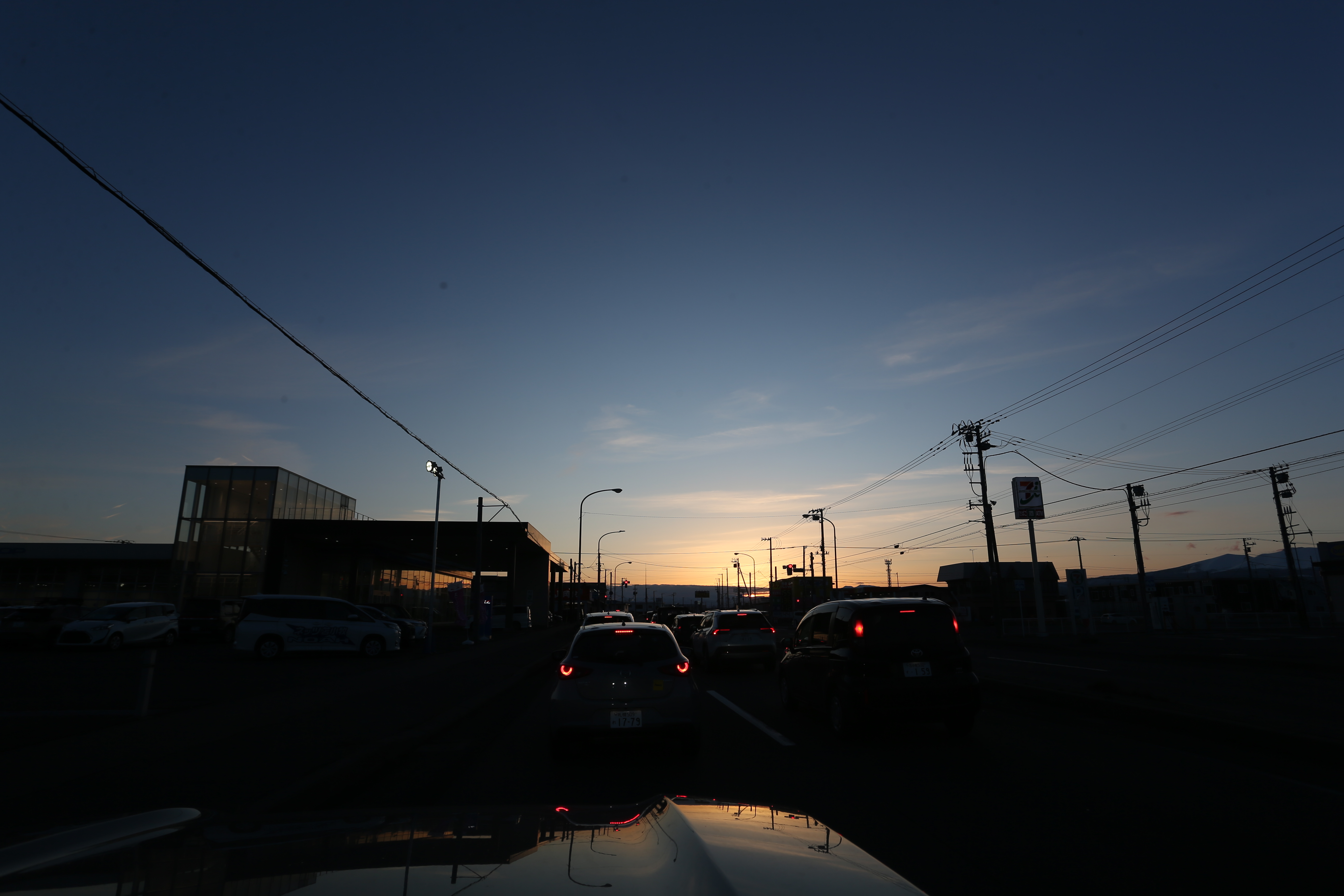 国道36号、室蘭街道の夕日