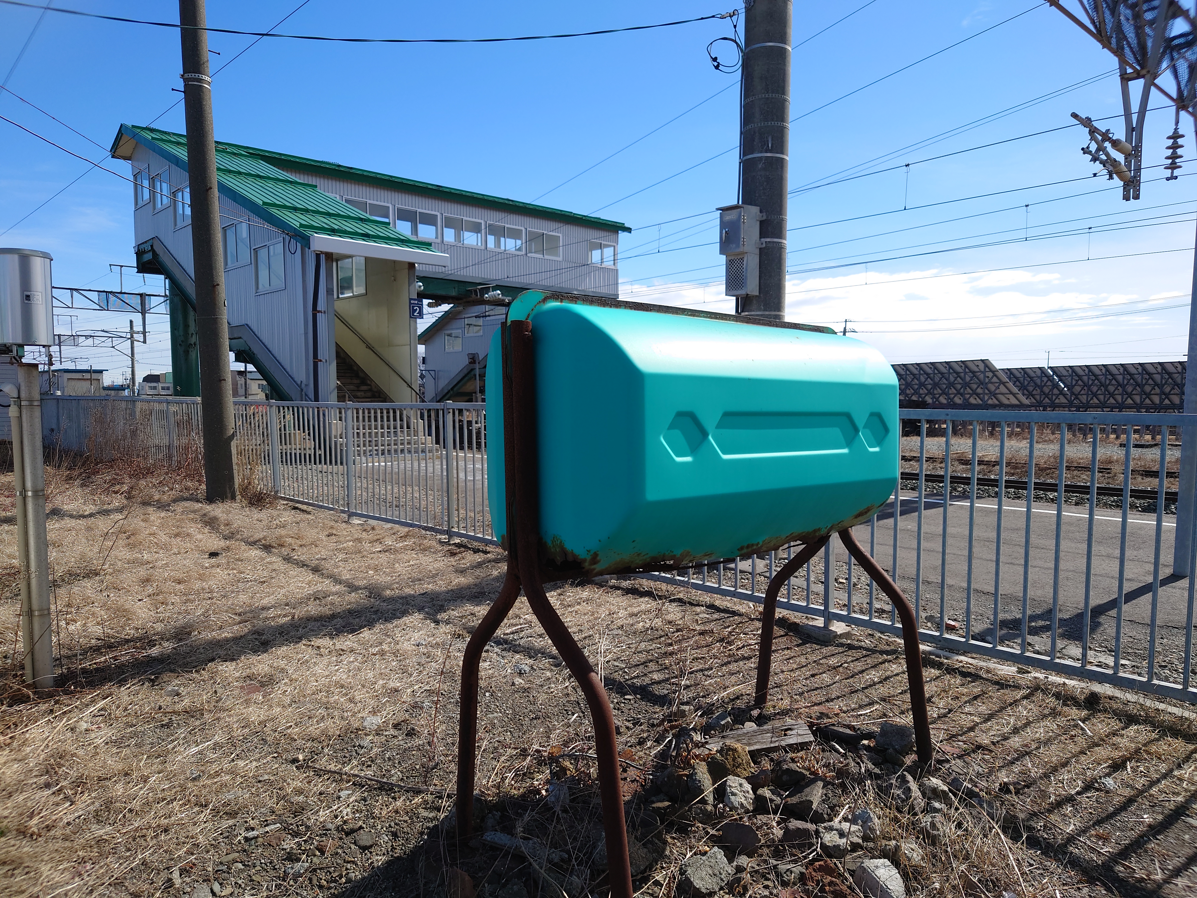 錦岡駅の灯油タンク