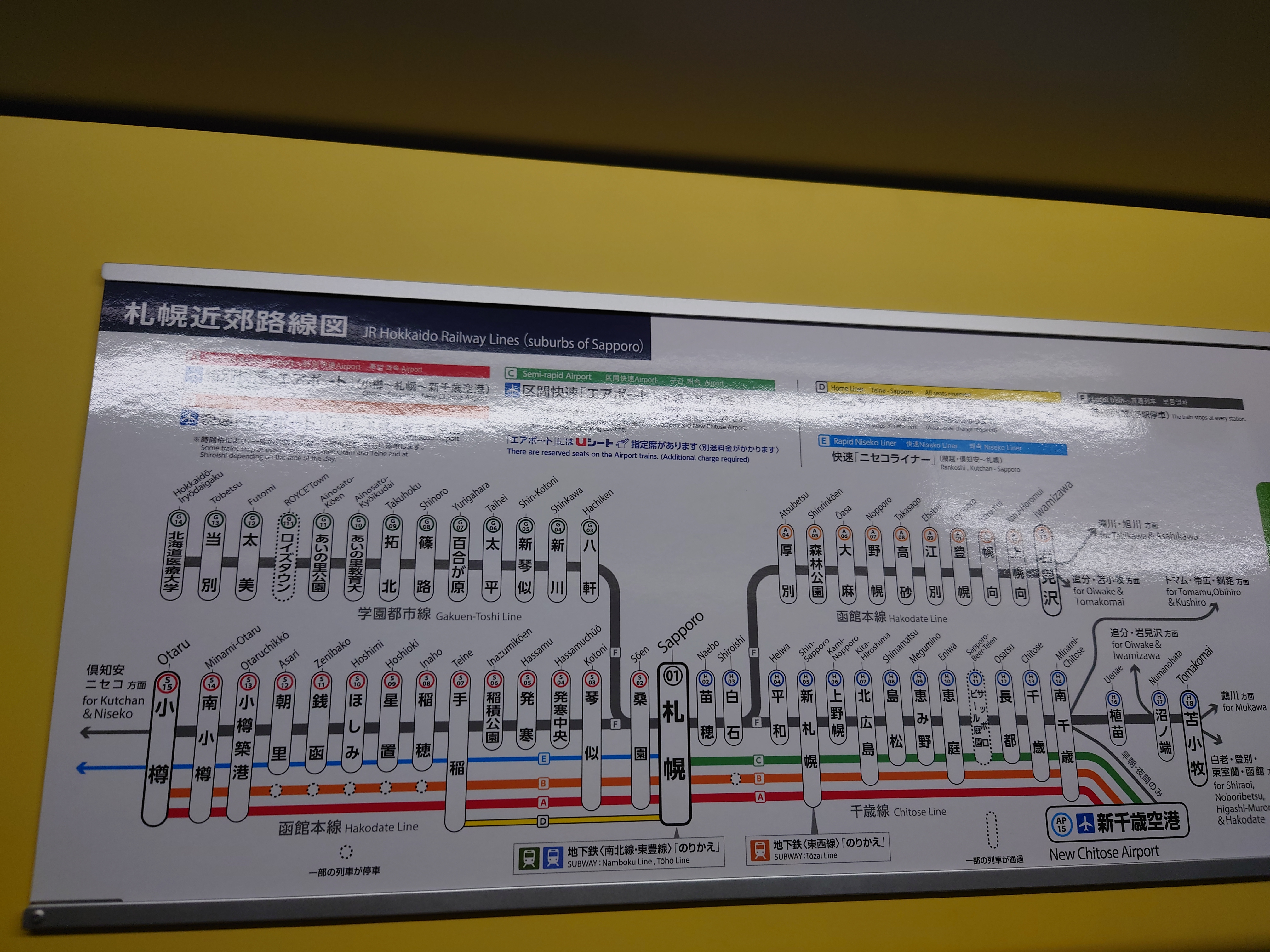 新千歳空港の駅案内